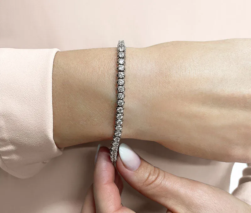 Scoop Link Diamond Strand Lab-Grown Diamond Tennis Bracelet with 10.05 ct.(finished) 4mm