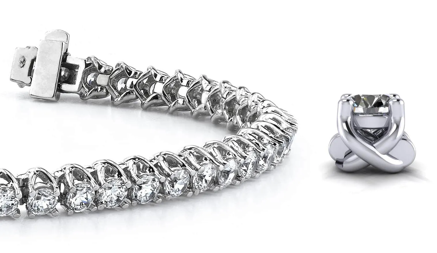 Scoop Link Diamond Strand Lab-Grown Diamond Tennis Bracelet with 10.05 ct.(finished) 4mm