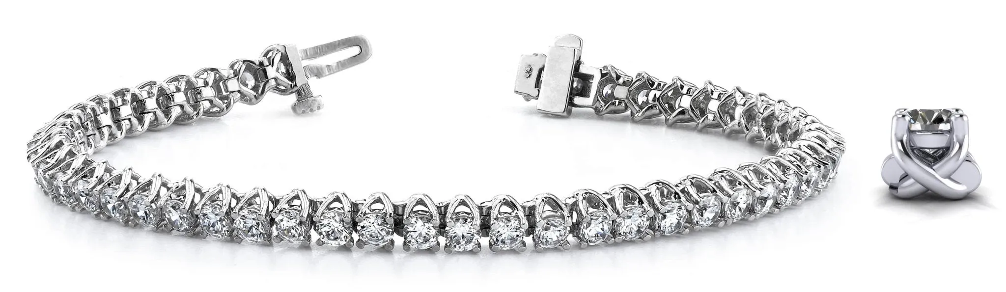Scoop Link Diamond Strand Lab-Grown Diamond Tennis Bracelet with 10.05 ct.(finished) 4mm