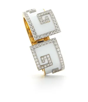 Scroll Cuff, White Enamel