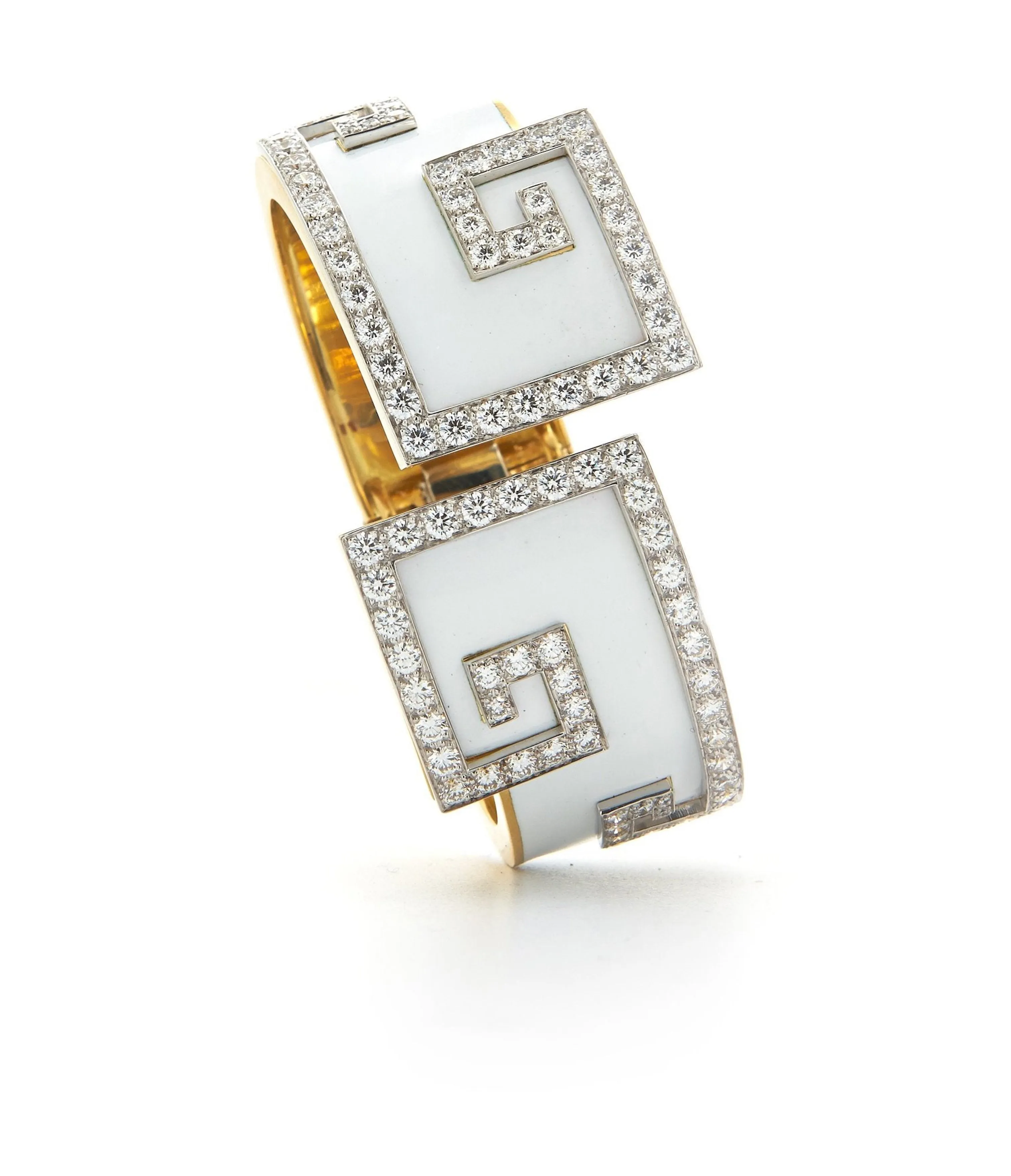 Scroll Cuff, White Enamel