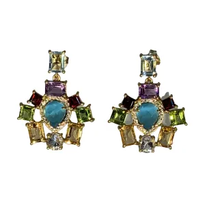 Semi precious drop earrings - Blue