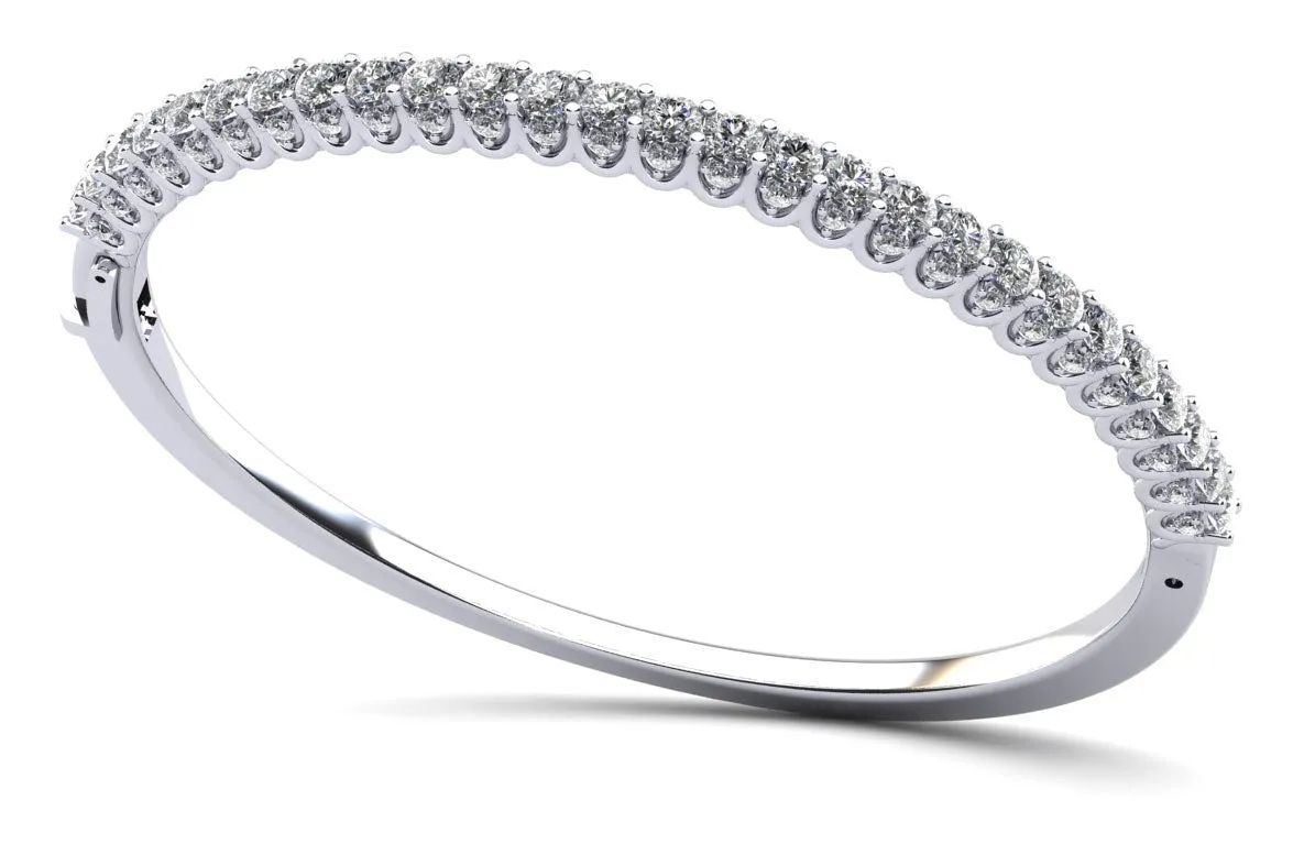 Sensational Sparkle Diamond Bangle Bracelet with 1.83 ct.(finished) 1.1mm, 2mm