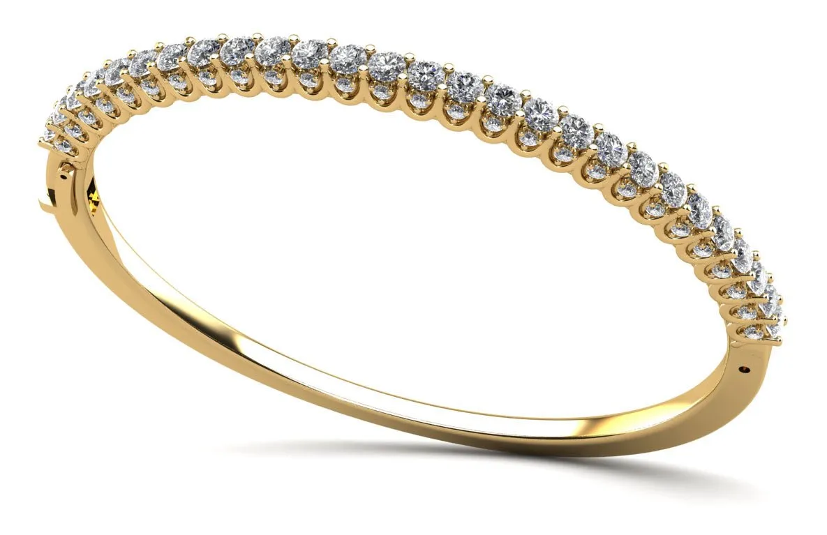 Sensational Sparkle Diamond Bangle Bracelet with 1.83 ct.(finished) 1.1mm, 2mm