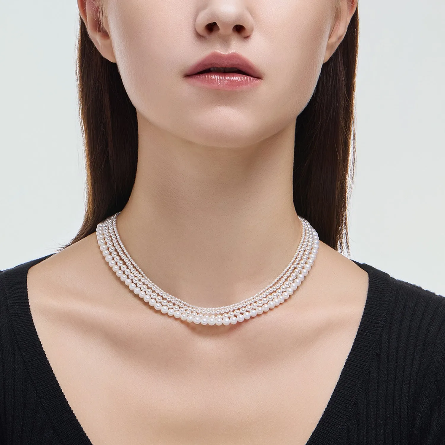 Signature. D Gold Pearl Necklace JDRNR4F826W (4mm)