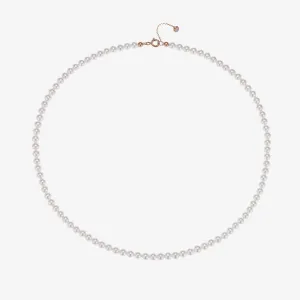 Signature. D Gold Pearl Necklace JDRNR4F826W (4mm)