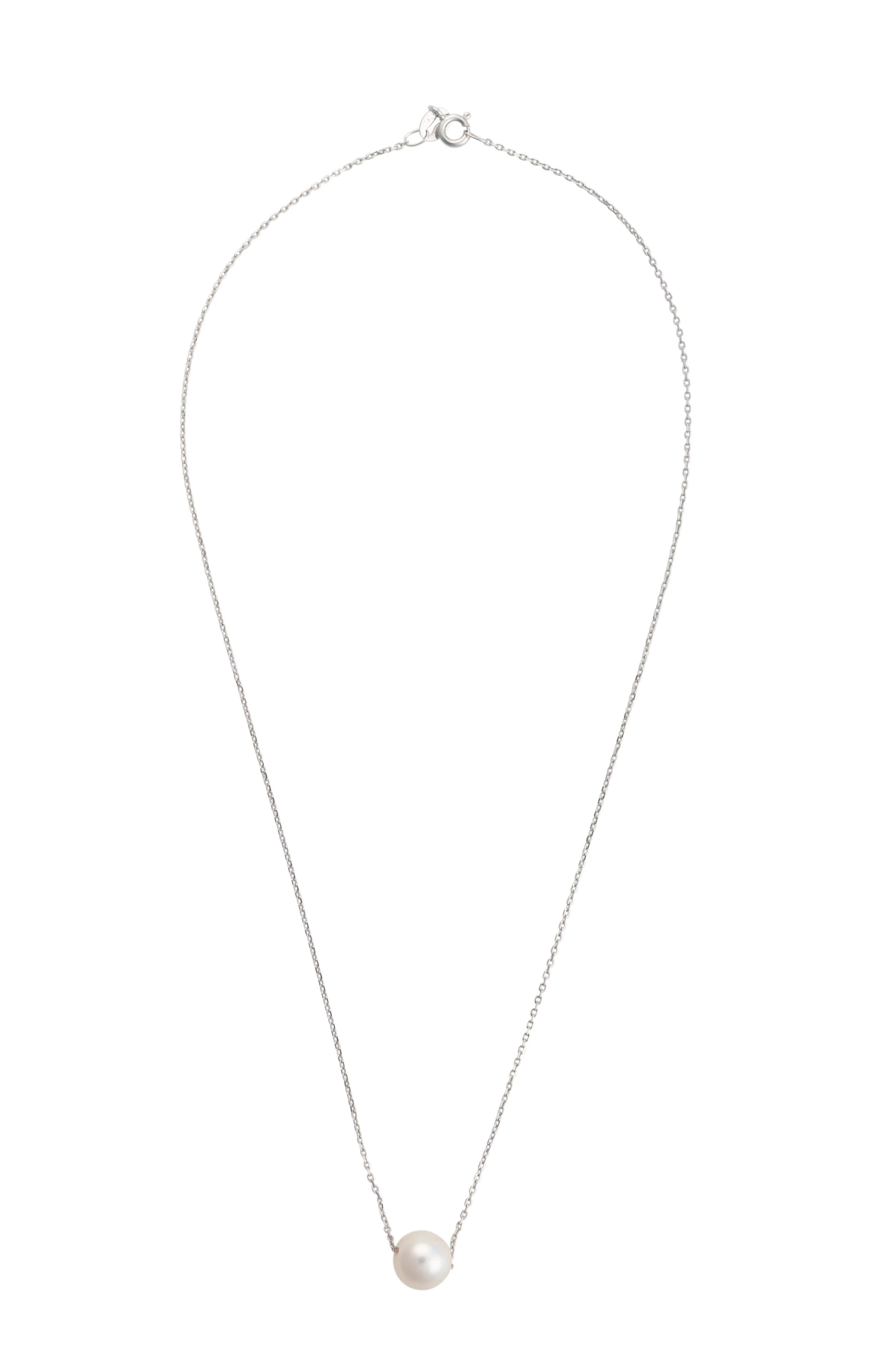 Signature floating pearl necklace- Sterling
