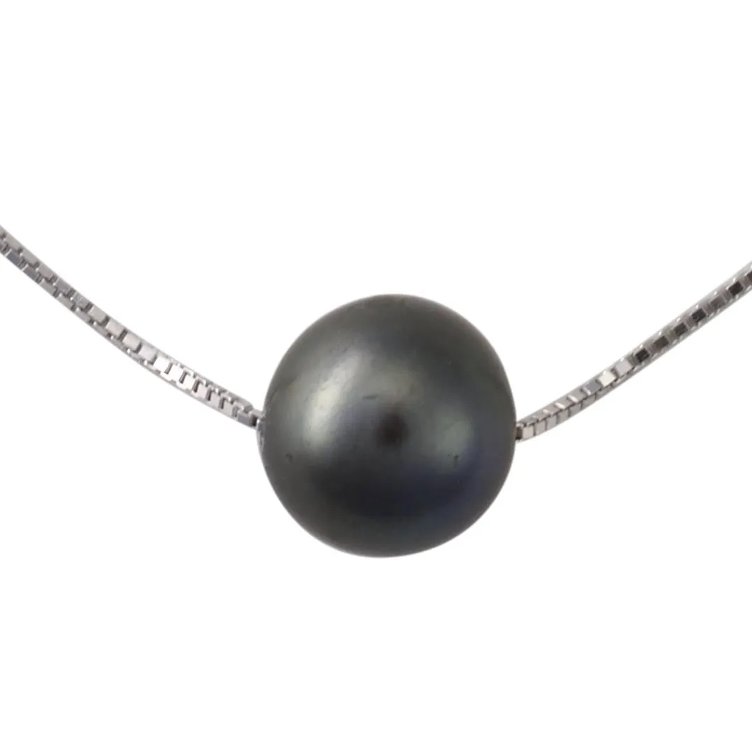 Signature floating pearl necklace- Sterling