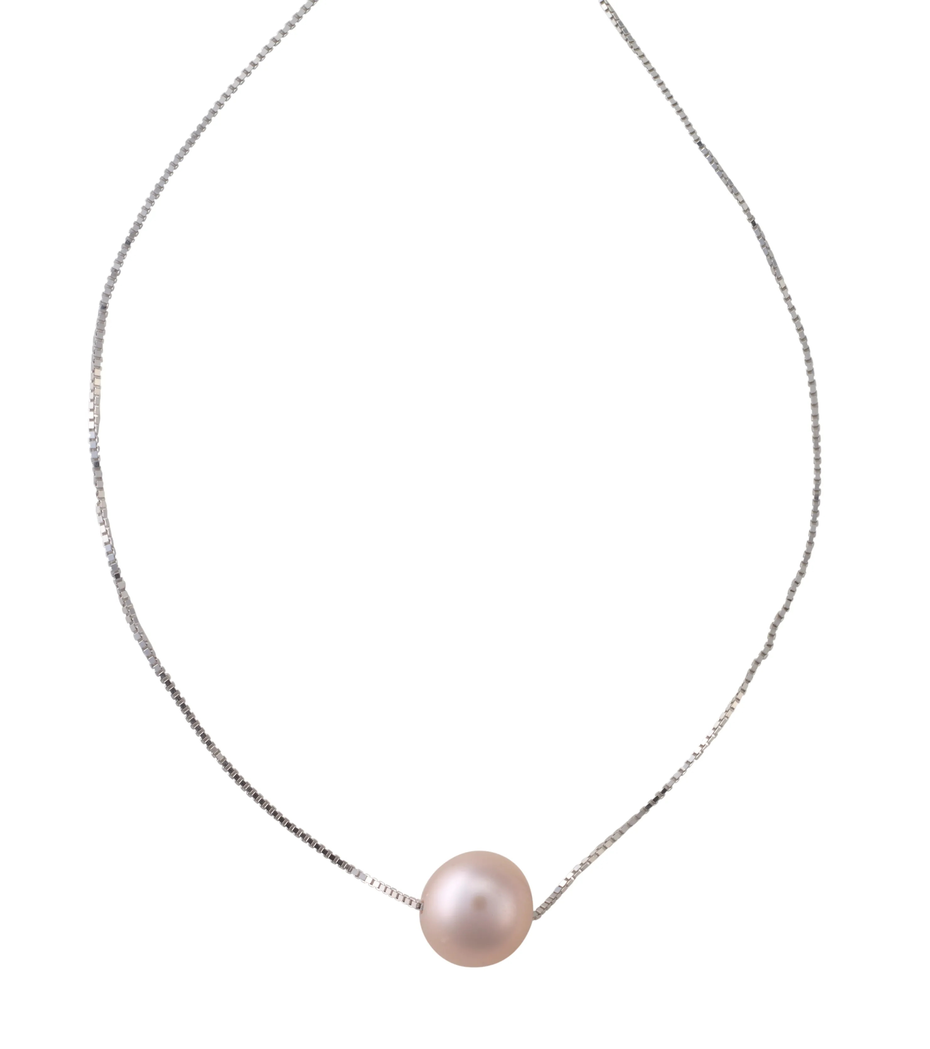 Signature floating pearl necklace- Sterling