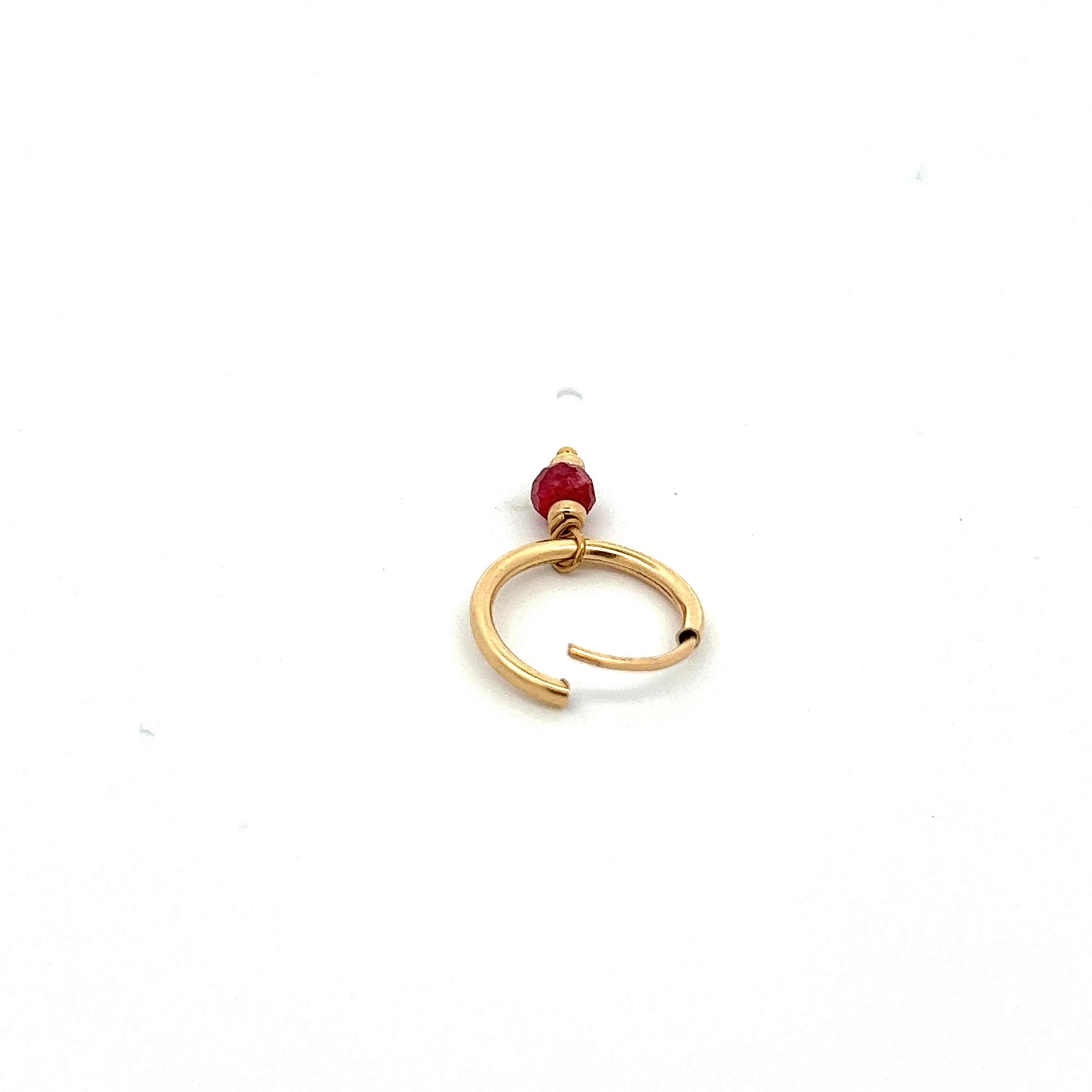 silk road - ruby dangle hoop earrings