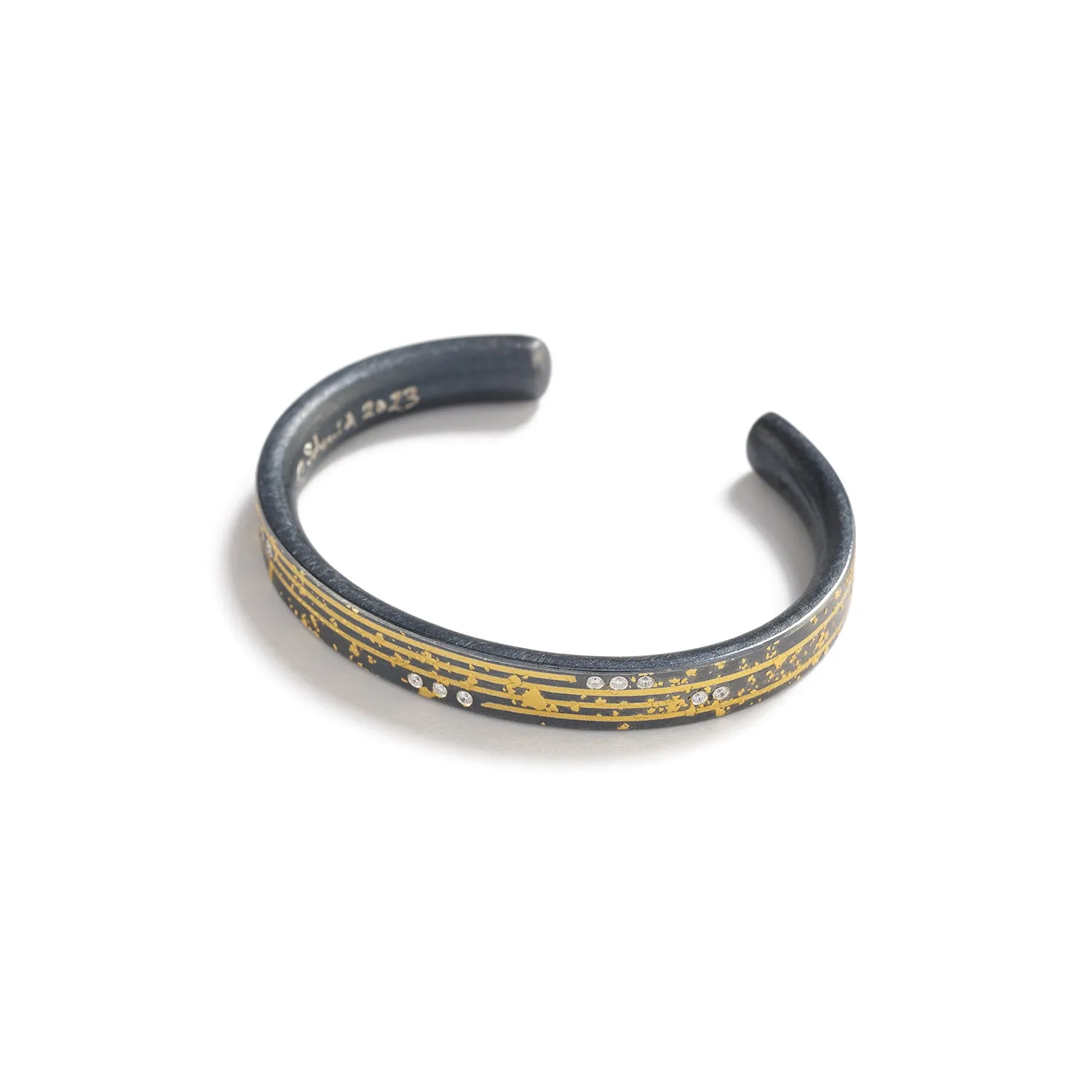Silver Cuff with Diamonds