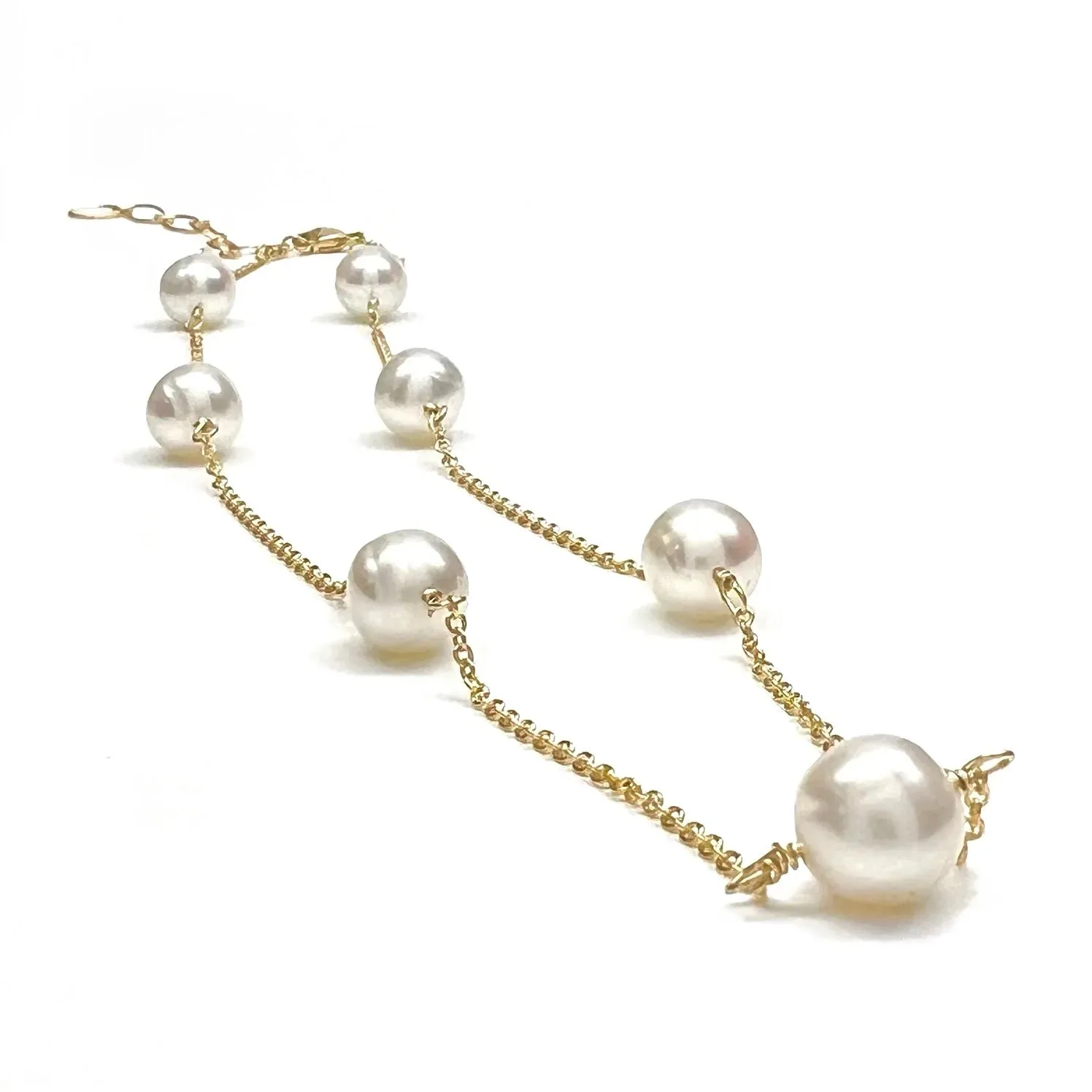 Silver Girl Tin Cup Pearl Necklace