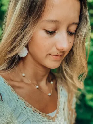 Silver Girl Tin Cup Pearl Necklace
