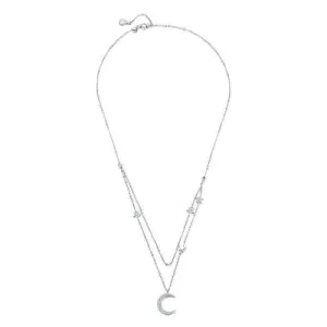 Silver Layered Chain  Pendant Necklace
