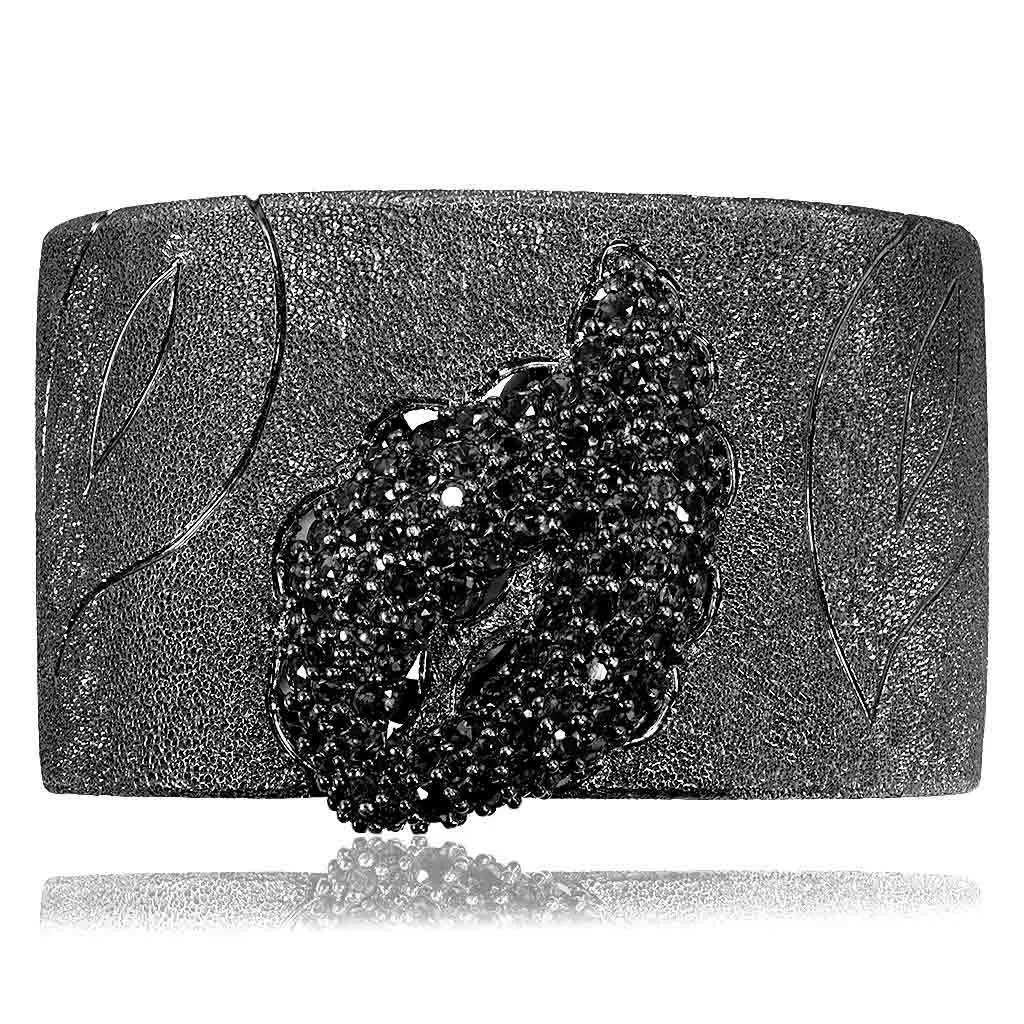 Silver Leaf Cuff Bracelet with Spinel
