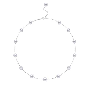 Silver Tin Cup Pearl Necklace