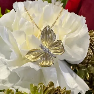 Simon G Butterfly Pendant with Diamond Accents in 18K Yellow Gold DP272