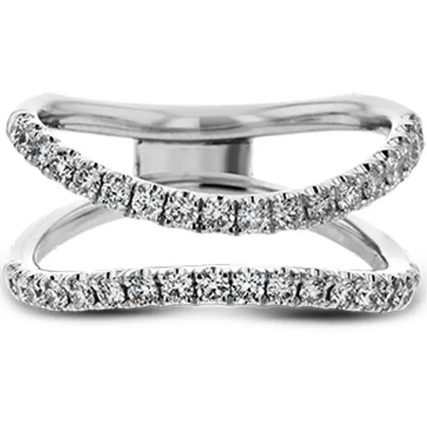 Simon G. Two-Tone Rose & White Three Row Diamond Engagement Ring Set