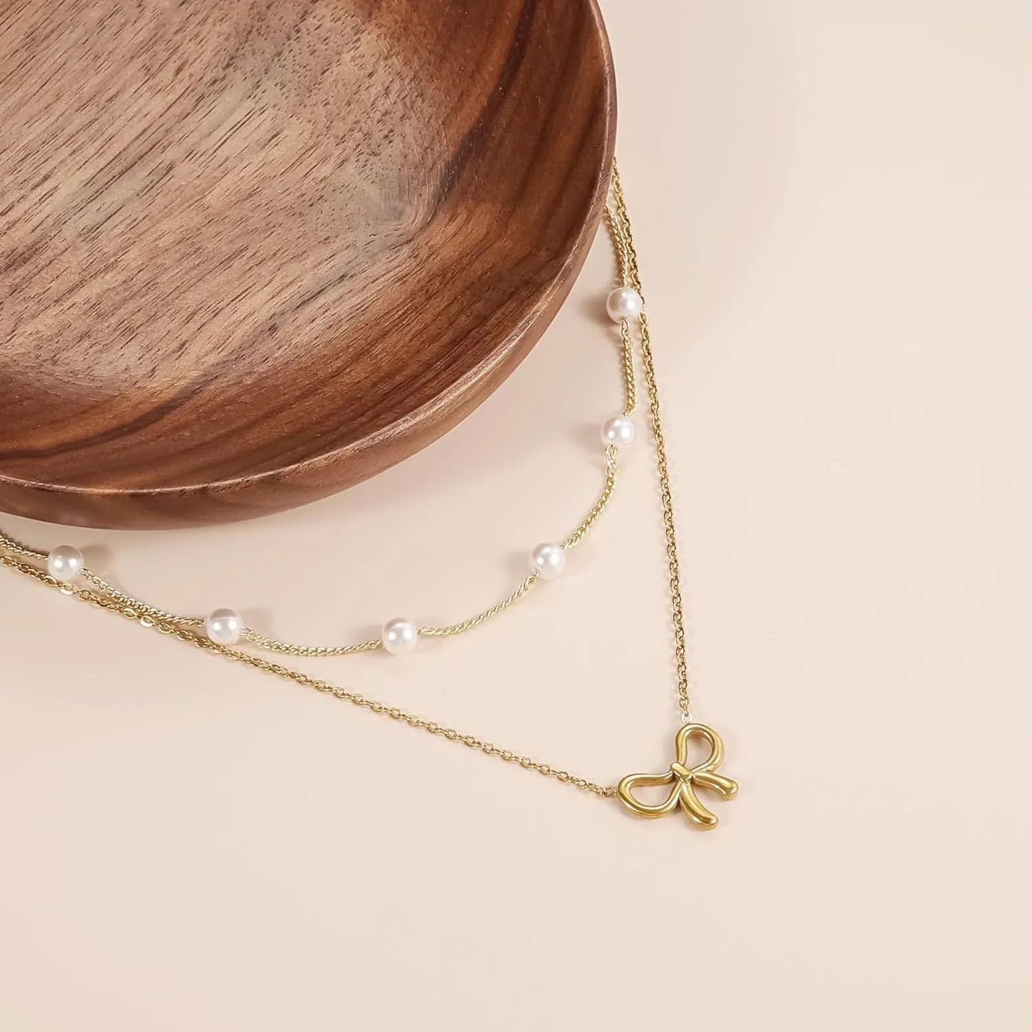 Simple Pearl Double Layer Choker Fashion Necklaces
