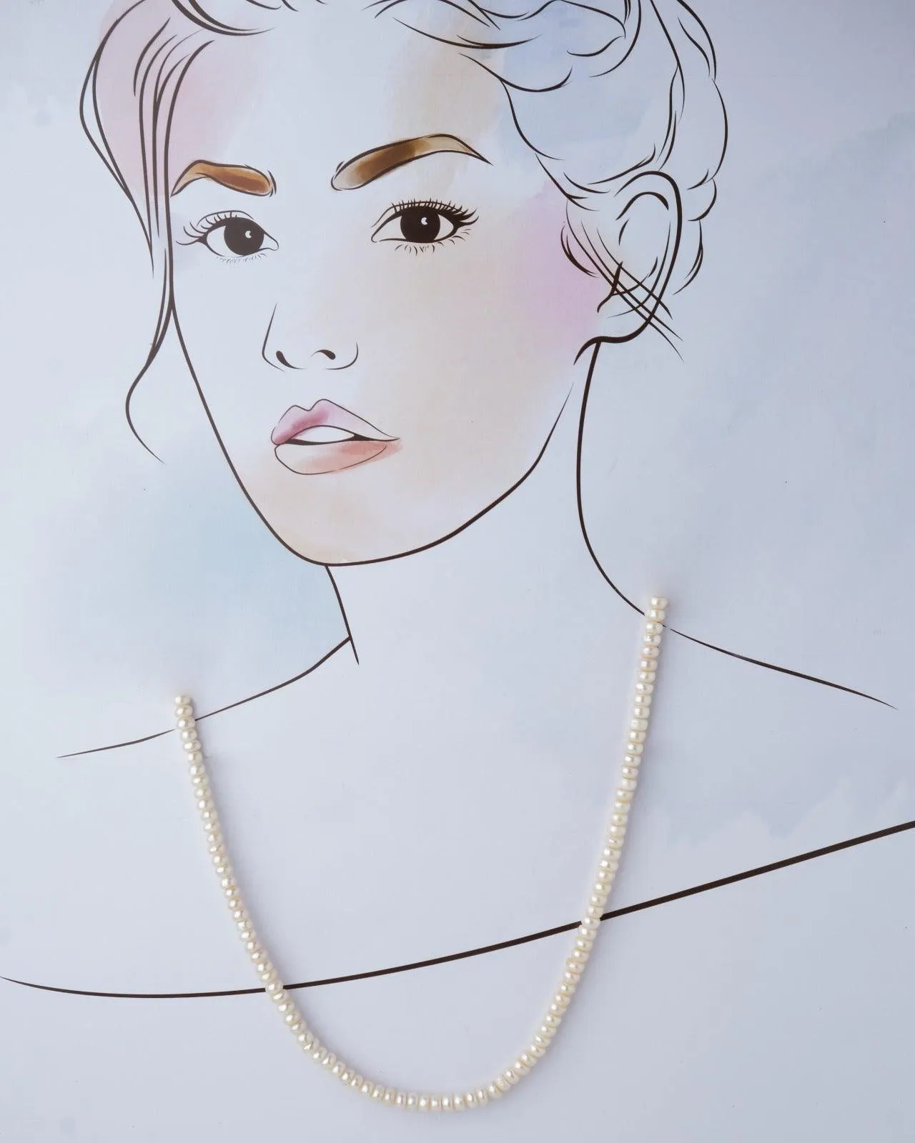 Simple White Pearl Necklace
