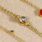 Single Diamond Korean Style Round 304 Stainless Steel 18K Gold Plated Zircon Bracelets