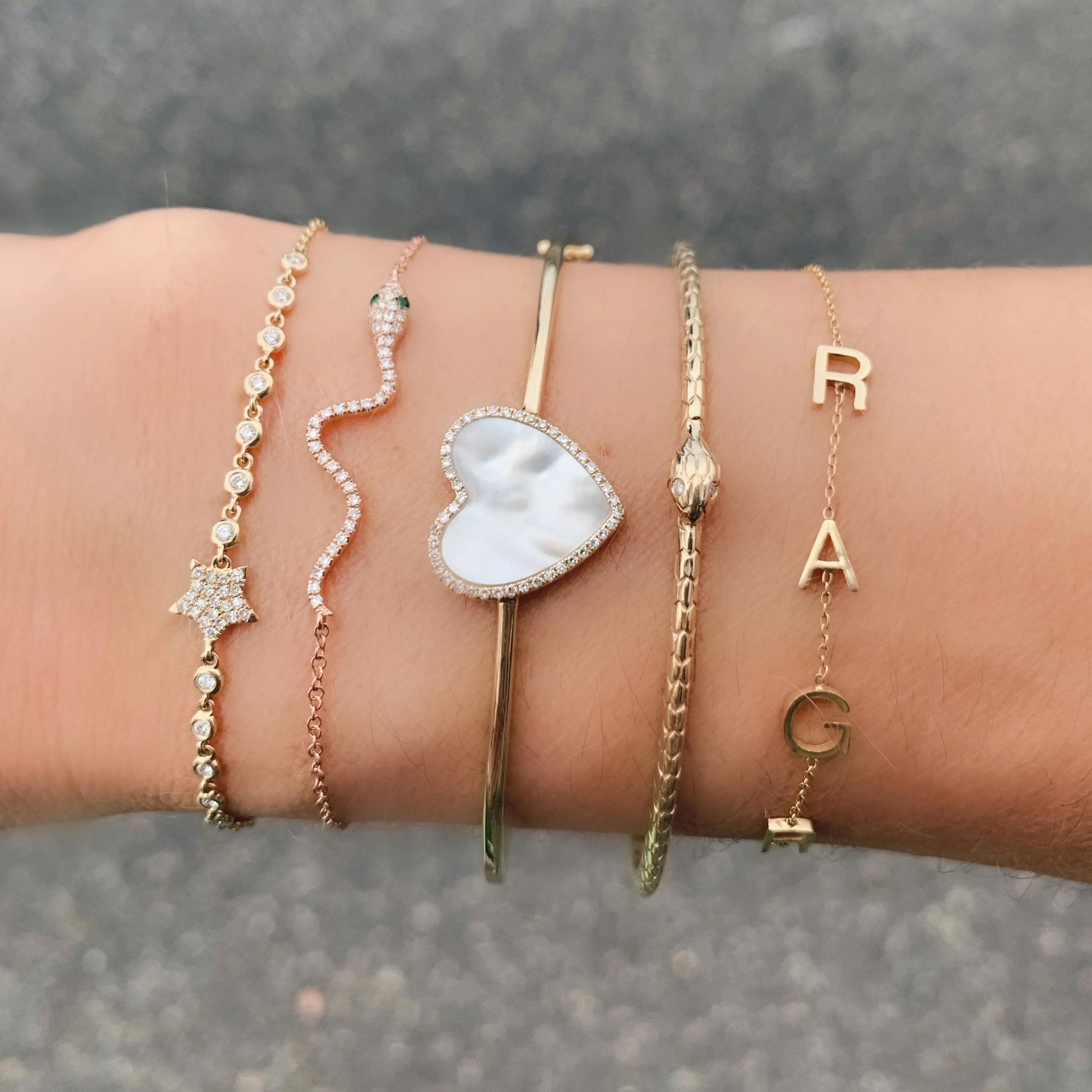 Skinny Diamond Snake Chain Bracelet