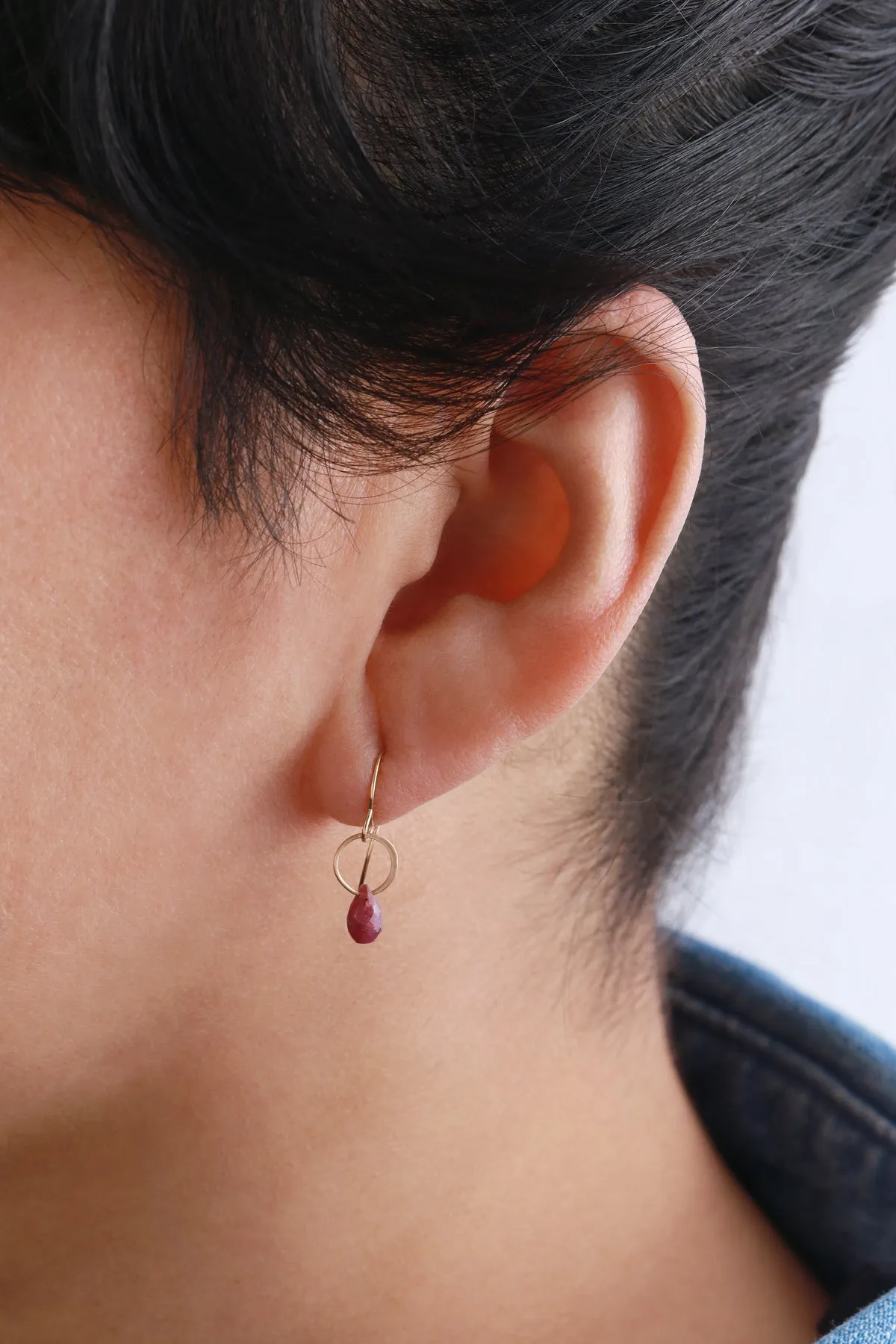 Small Ruby Drop Earrings