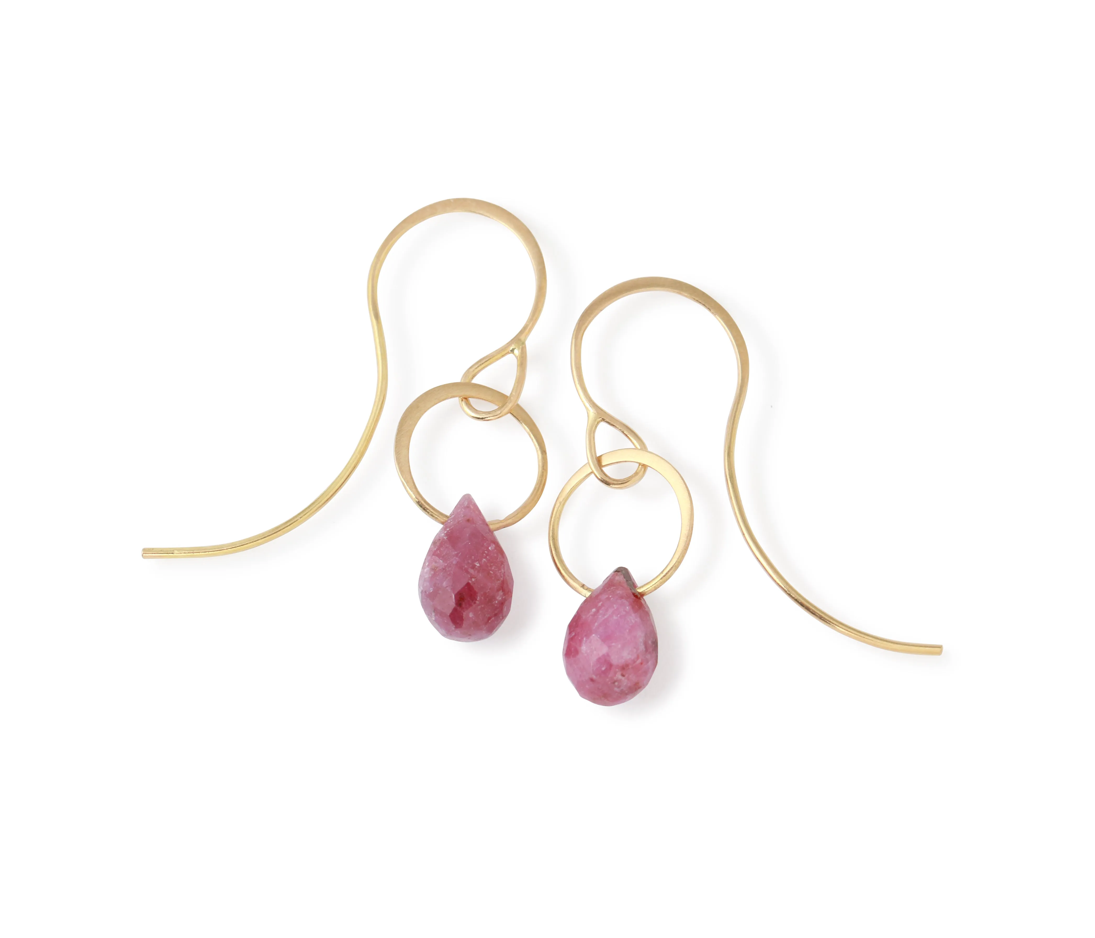 Small Ruby Drop Earrings