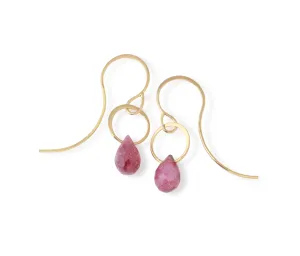 Small Ruby Drop Earrings