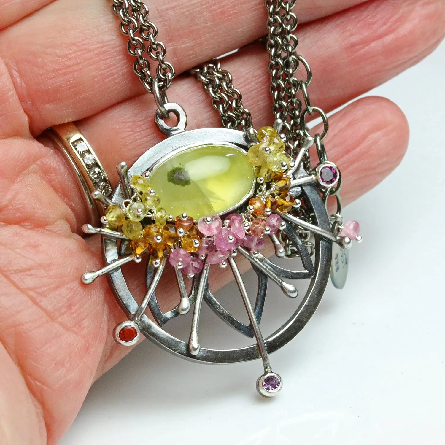 Sold! Prehnite Starburst Pendant