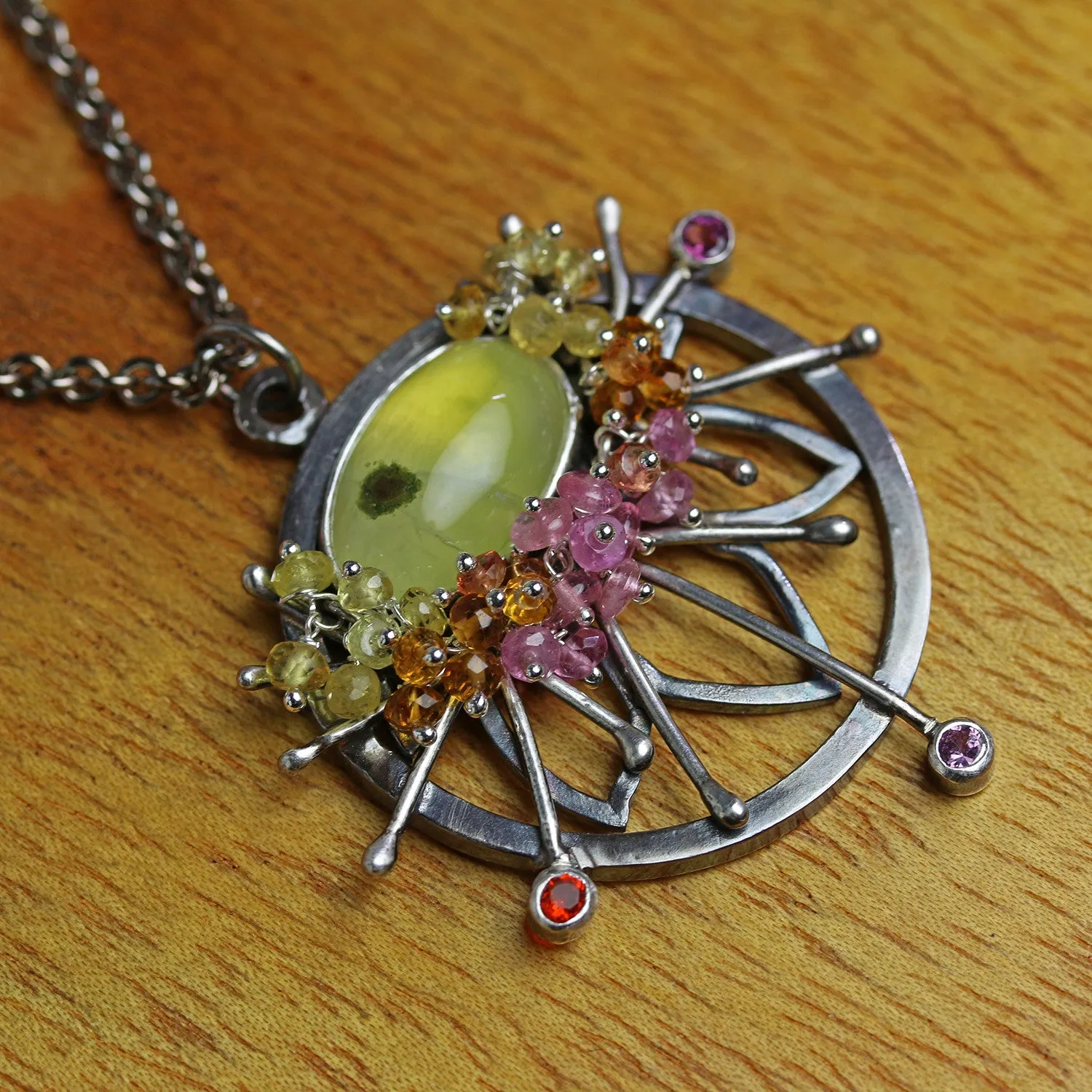 Sold! Prehnite Starburst Pendant