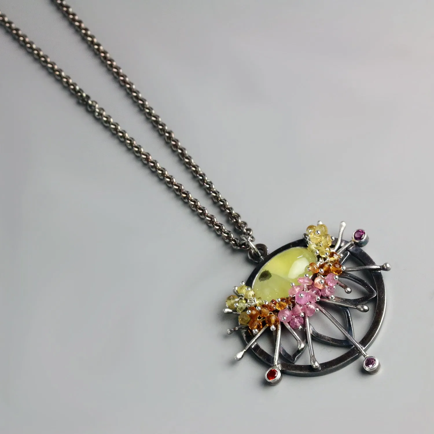 Sold! Prehnite Starburst Pendant