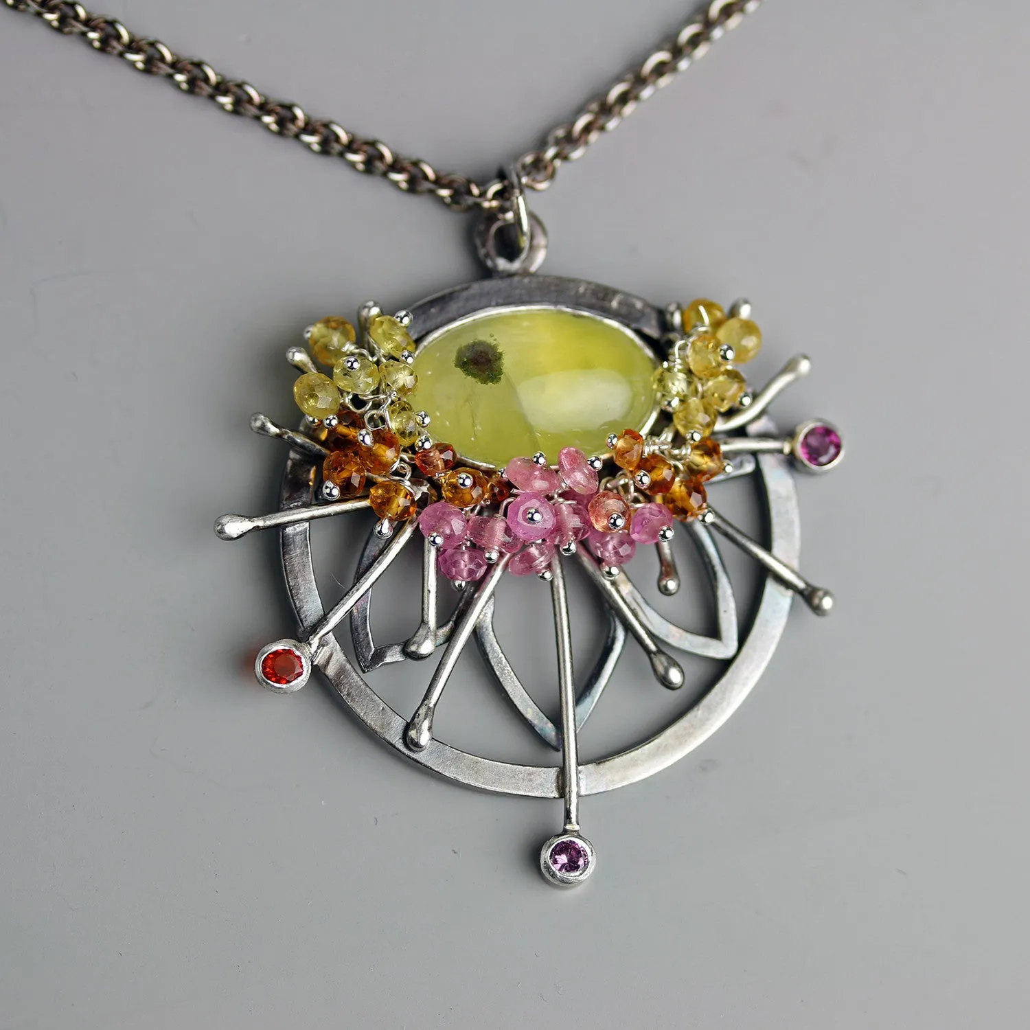 Sold! Prehnite Starburst Pendant