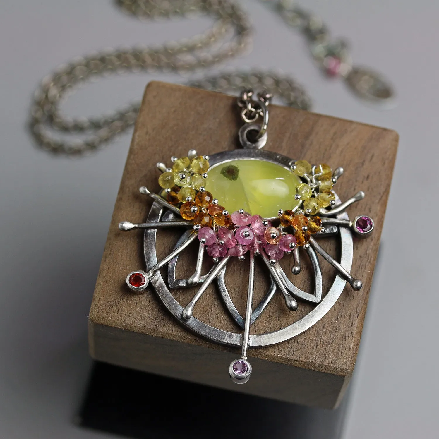 Sold! Prehnite Starburst Pendant