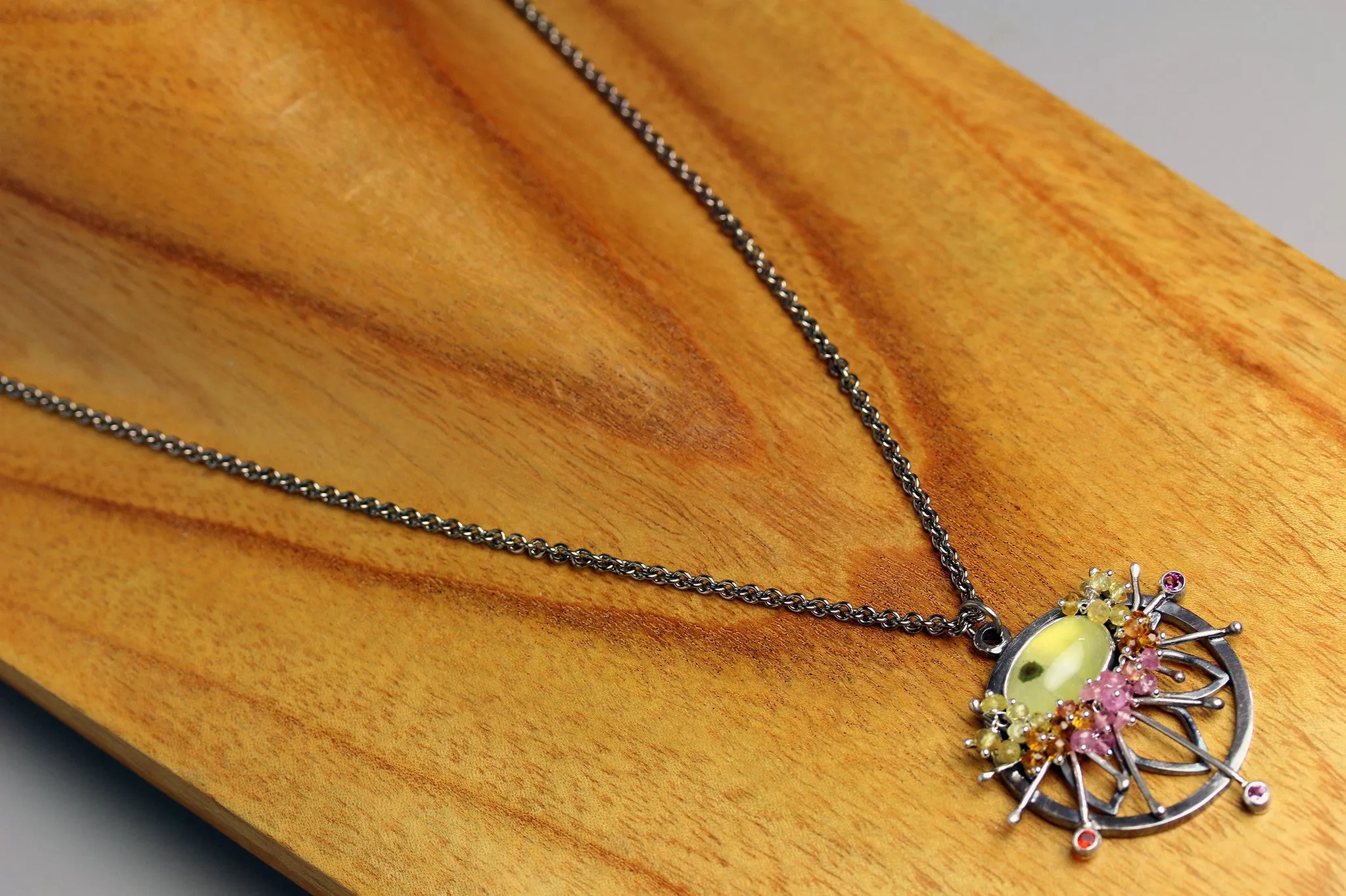 Sold! Prehnite Starburst Pendant