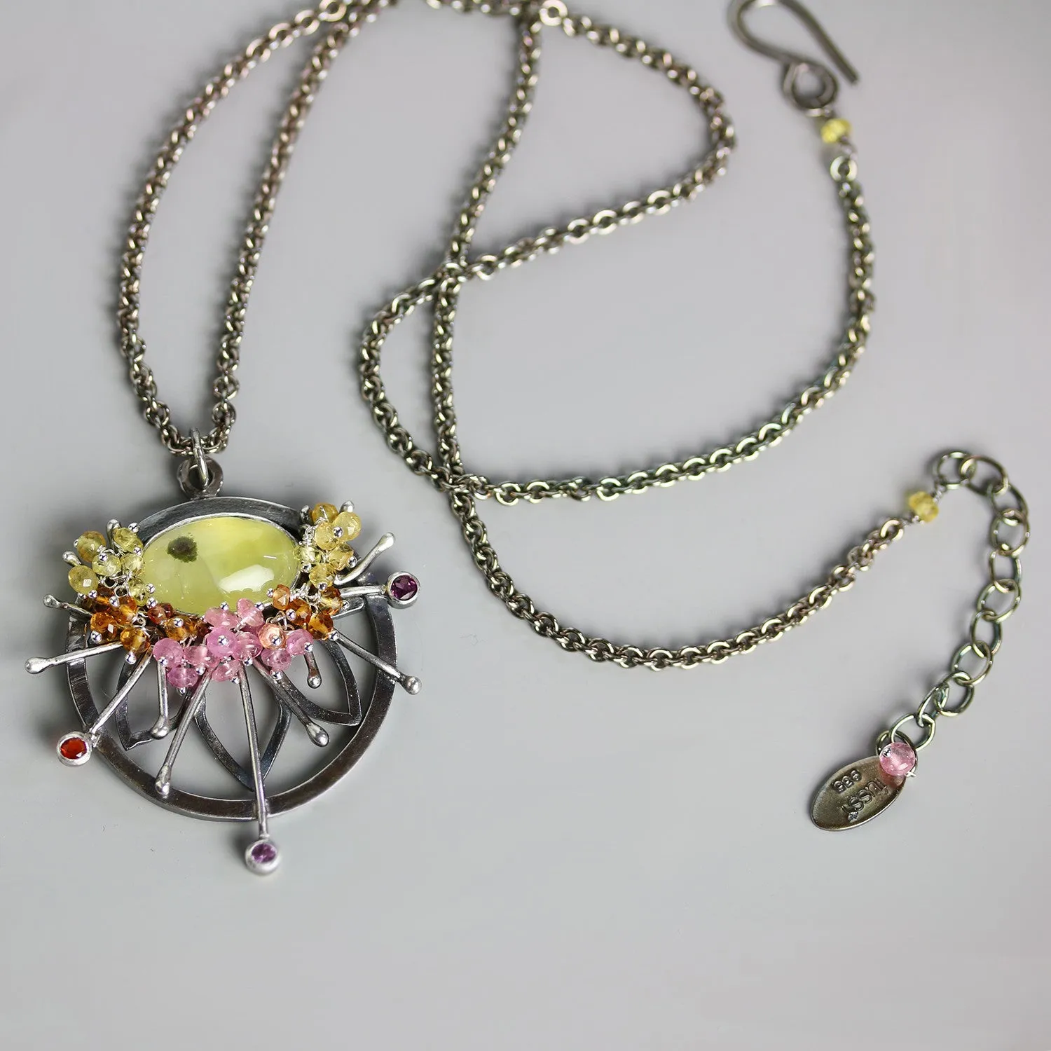 Sold! Prehnite Starburst Pendant