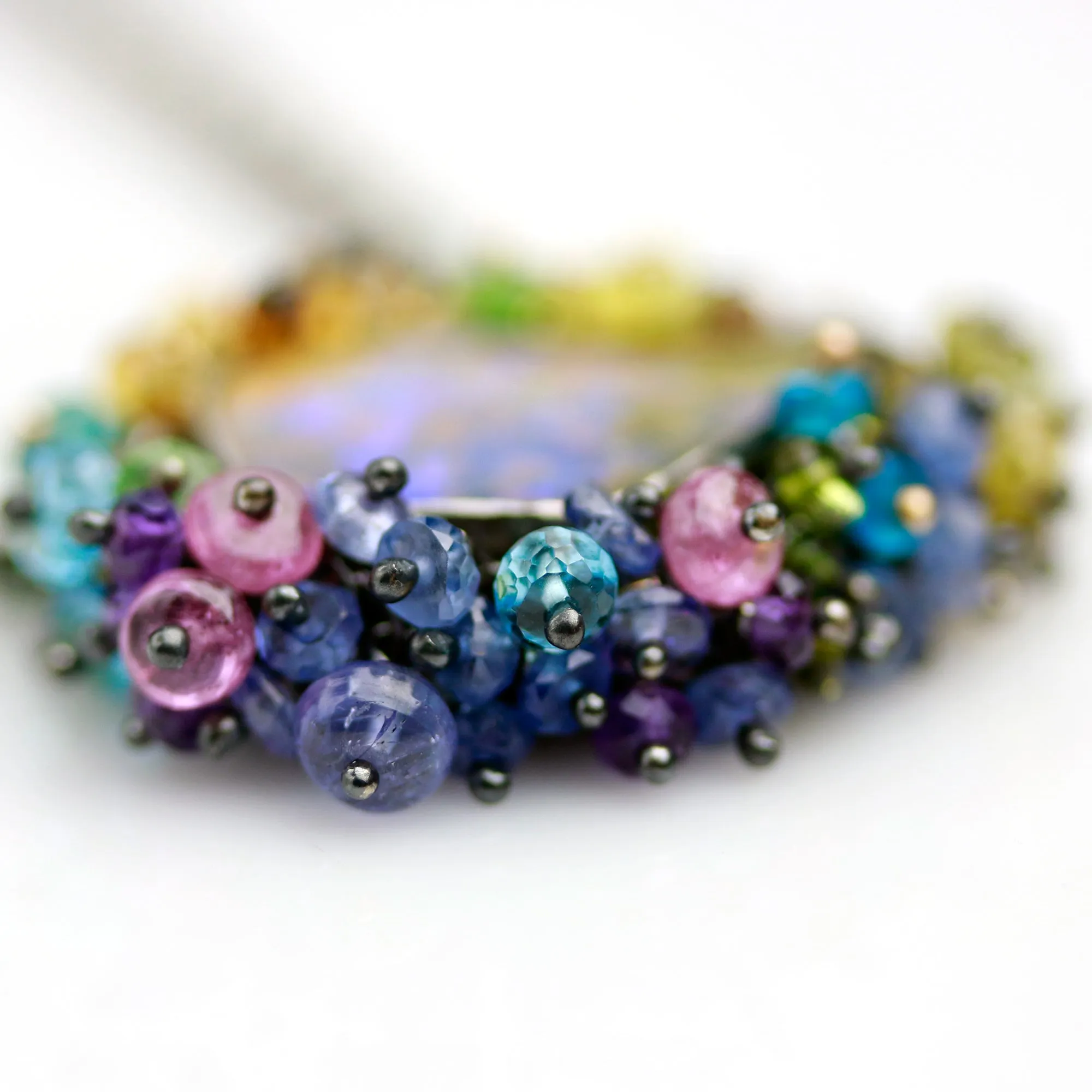 SOLD Wild Spotted Boulder Opal Pendant with Fringe