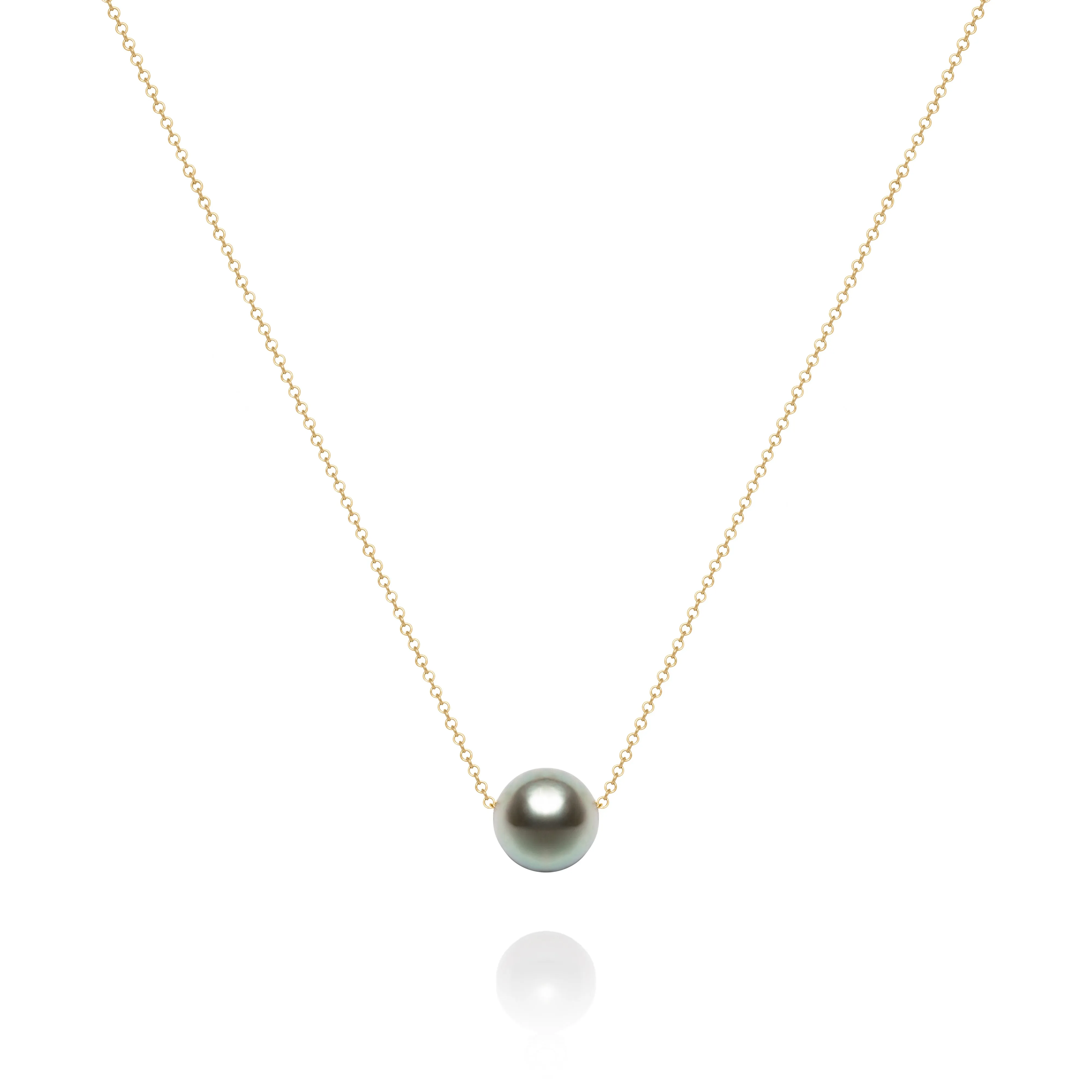 Solitaire Tahitian Grey Pearl Necklace