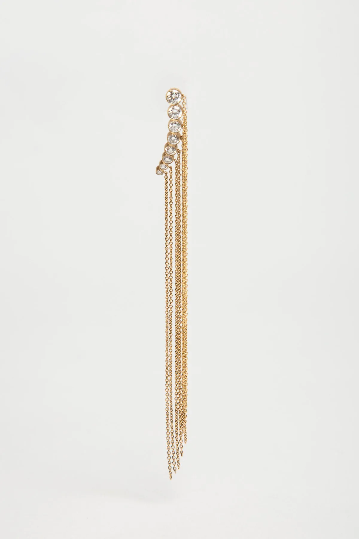 SOPHIE BILLE BRAHE | GOLD CHAIN FRINGE DIAMOND EAR CLIMBER