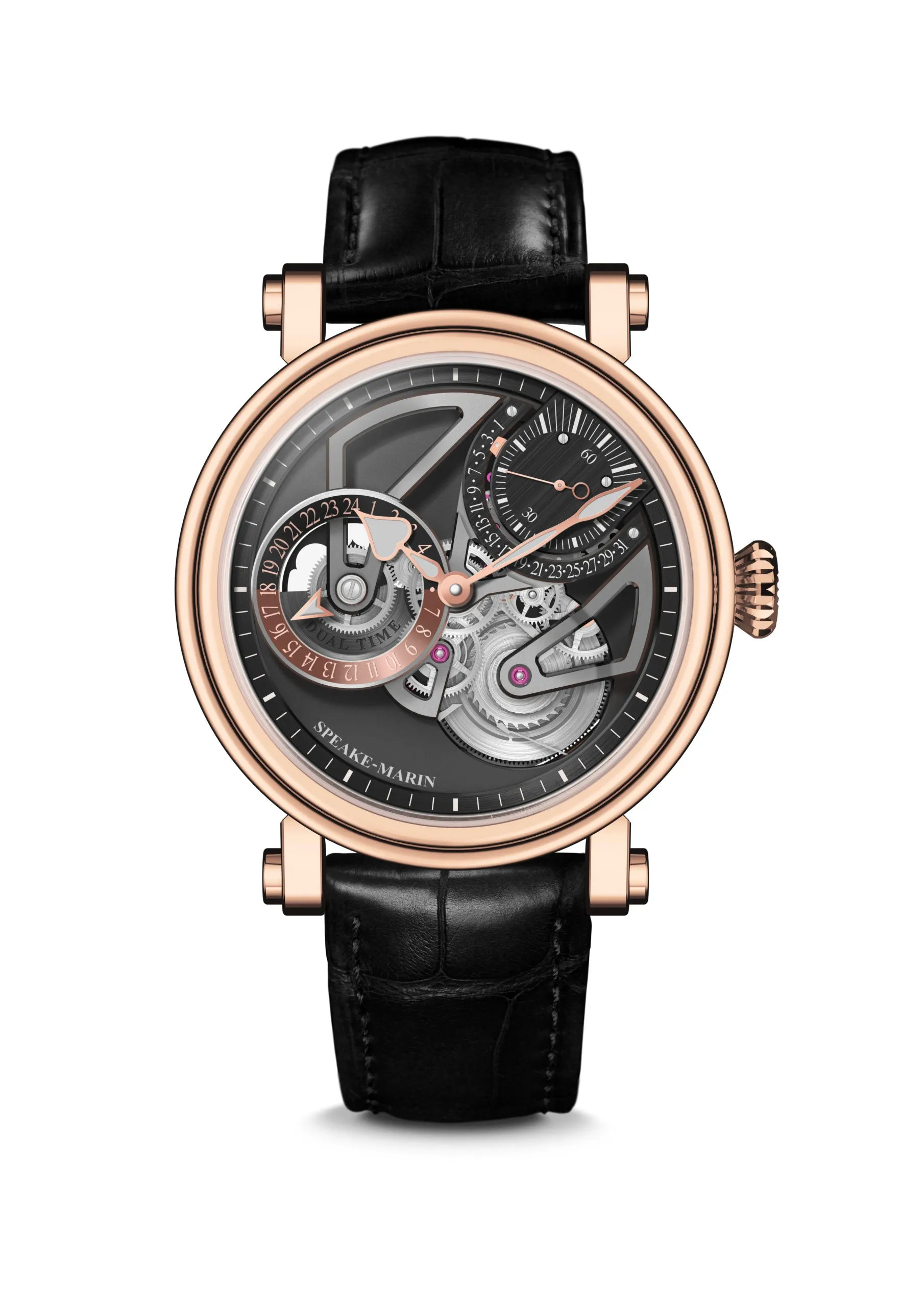 Speake-Marin Openworked Dual Time Red Gold 38mm (Special Order)