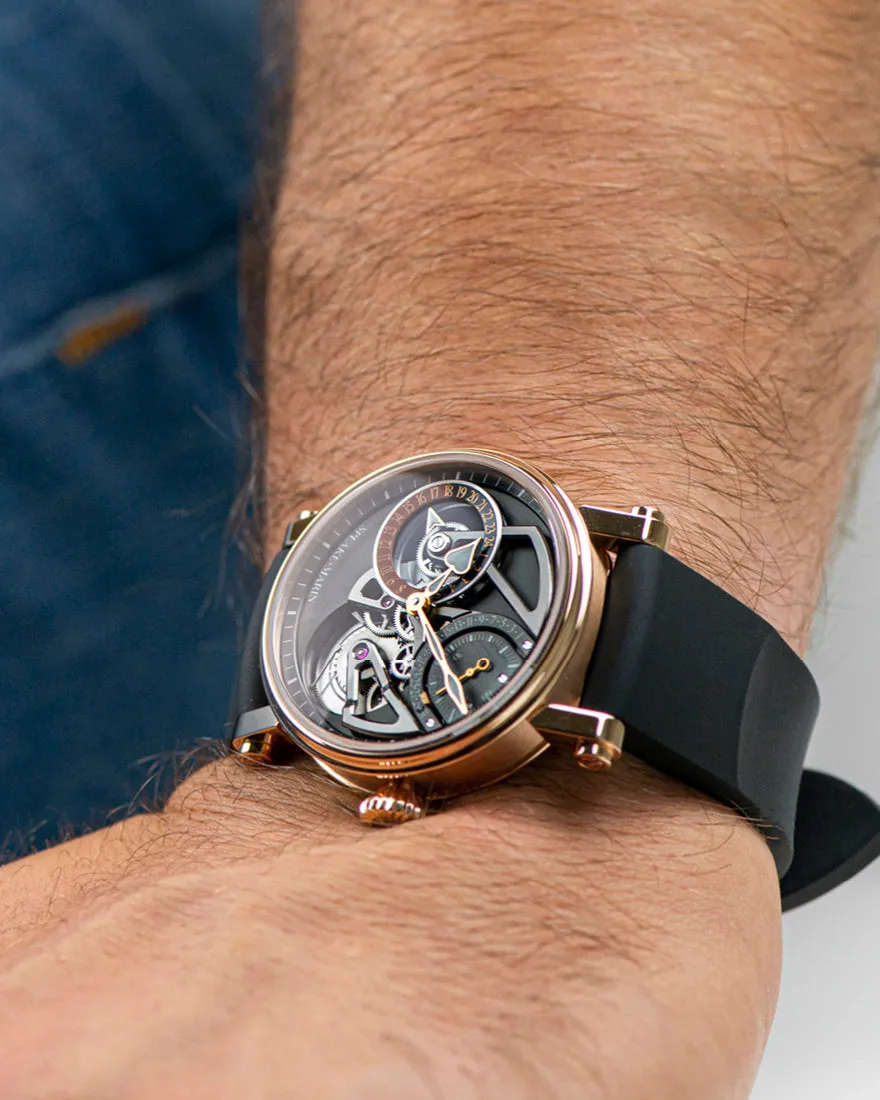 Speake-Marin Openworked Dual Time Red Gold 38mm (Special Order)