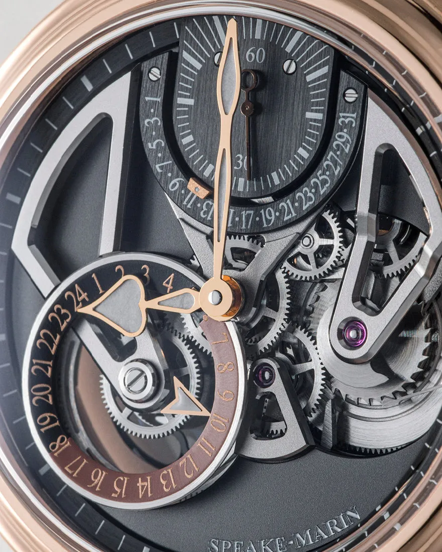 Speake-Marin Openworked Dual Time Red Gold 38mm (Special Order)