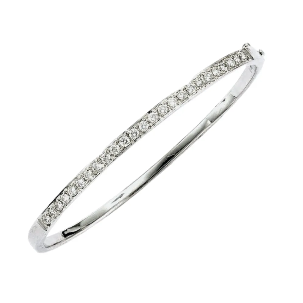Stackable 1CTTW Diamond Bangle Bracelet