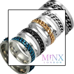 Stainless Ring | Mens Wedding Ring | Mens Stainless Steel Ring | Womens Cuban Chain Ring | Wedding Band | Silver Ring | Wedding Bands | 8mm