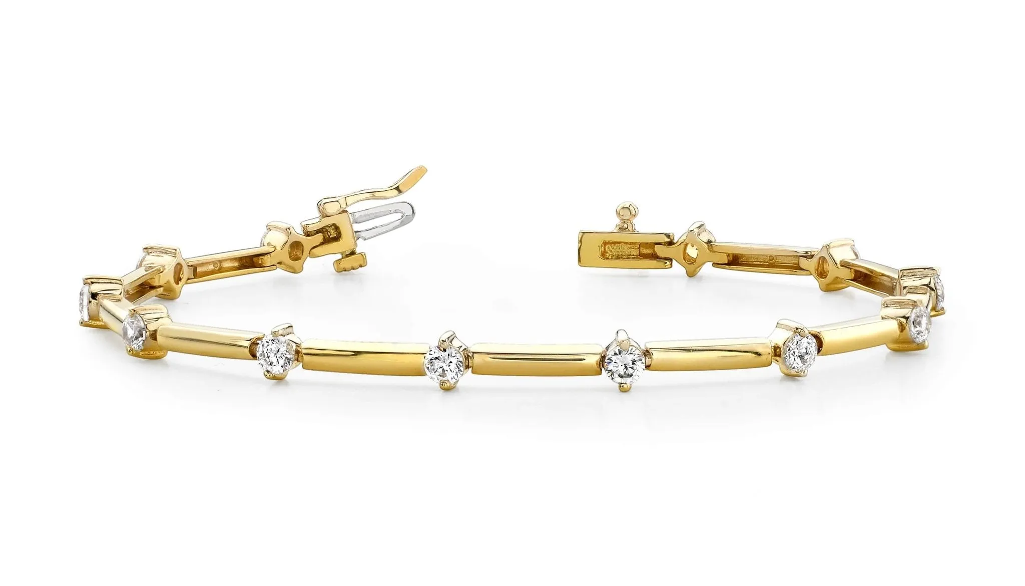 Starburst Solid Link Diamond Bracelet with 2.04 ct.(finished) 3.6mm