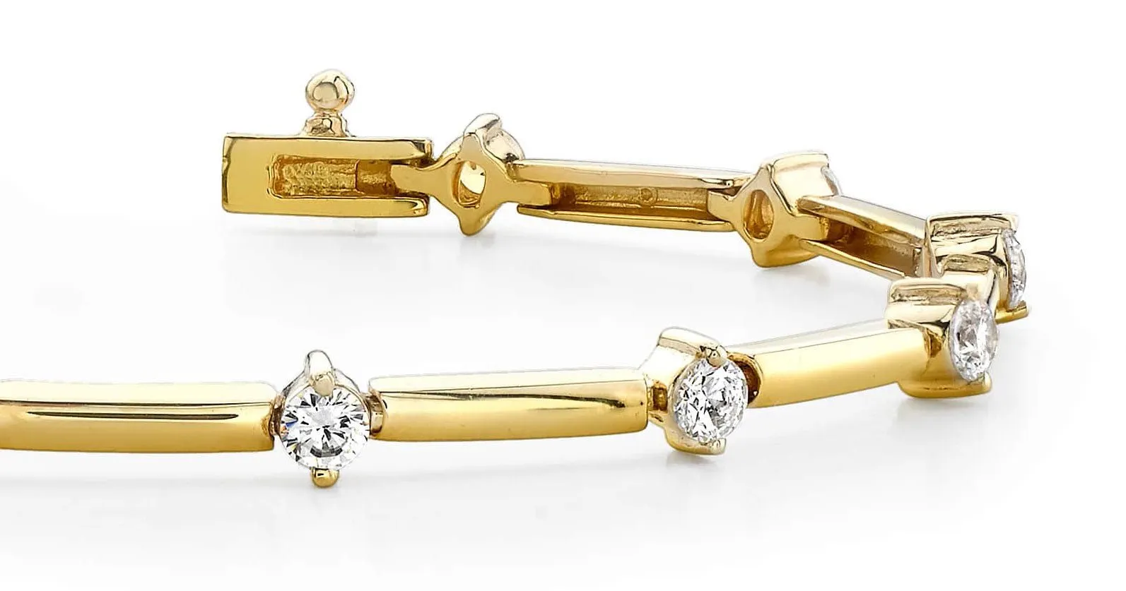 Starburst Solid Link Diamond Bracelet with 2.04 ct.(finished) 3.6mm