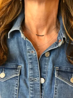 Sterling Crystal/Charm Necklace