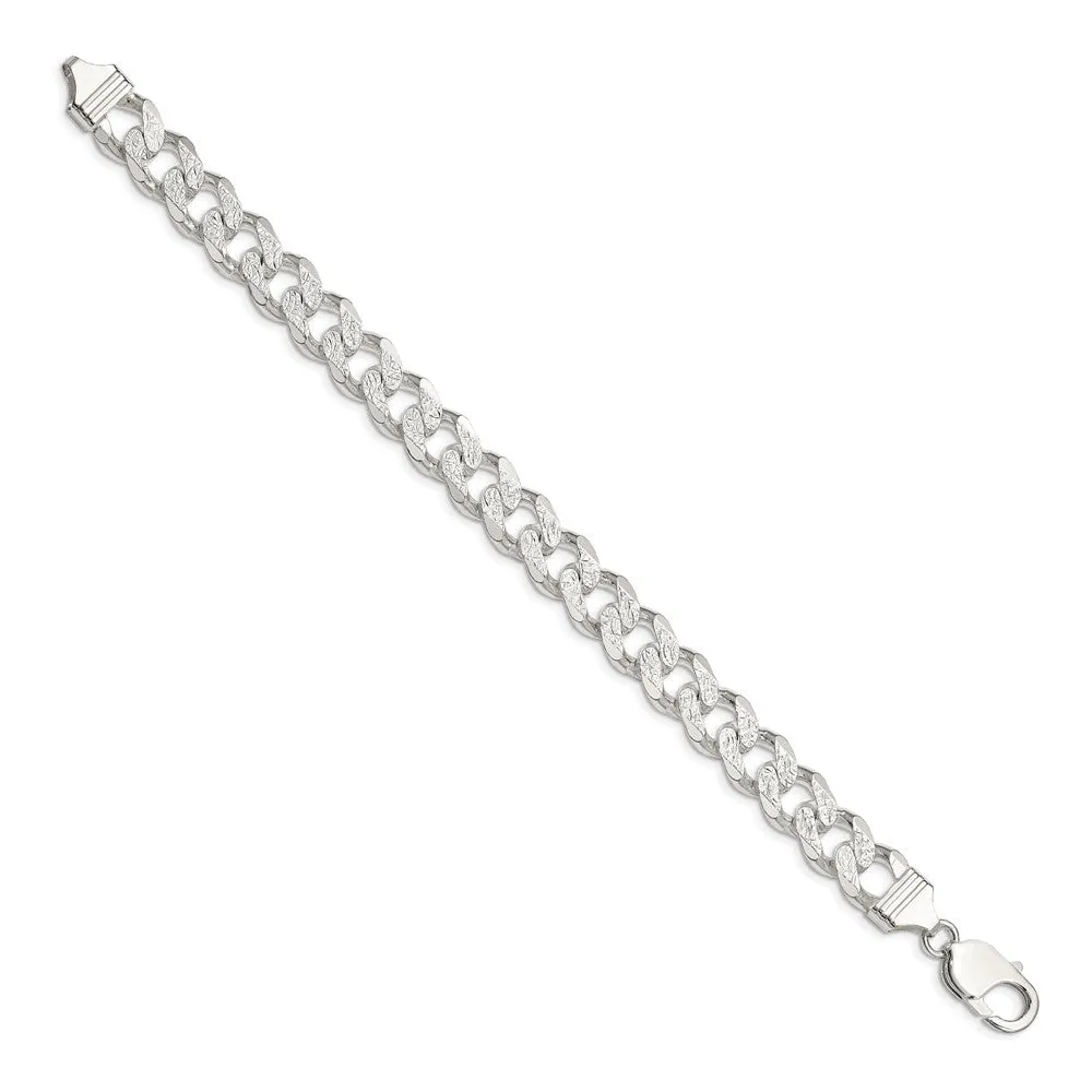 Sterling Silver 10.5mm Pav� Curb Chain