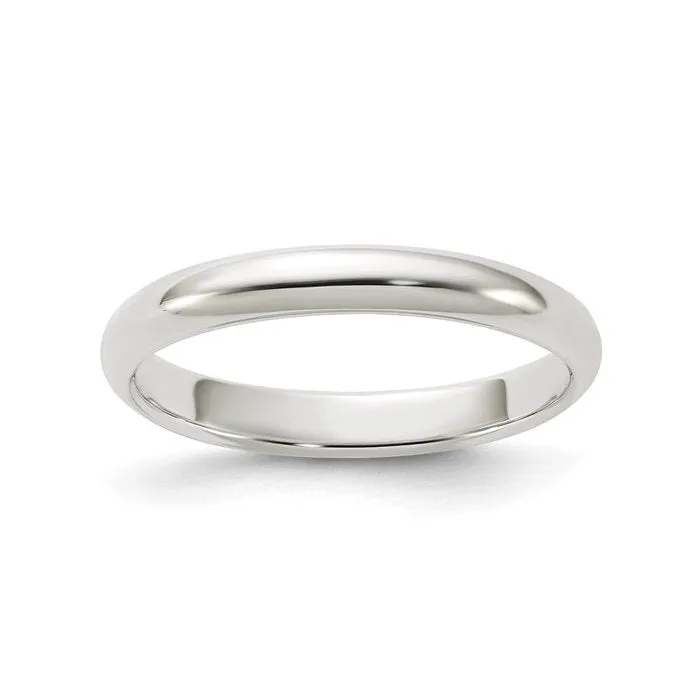 Sterling Silver (3mm) Dome Band (Size 4 - 12) 11.5