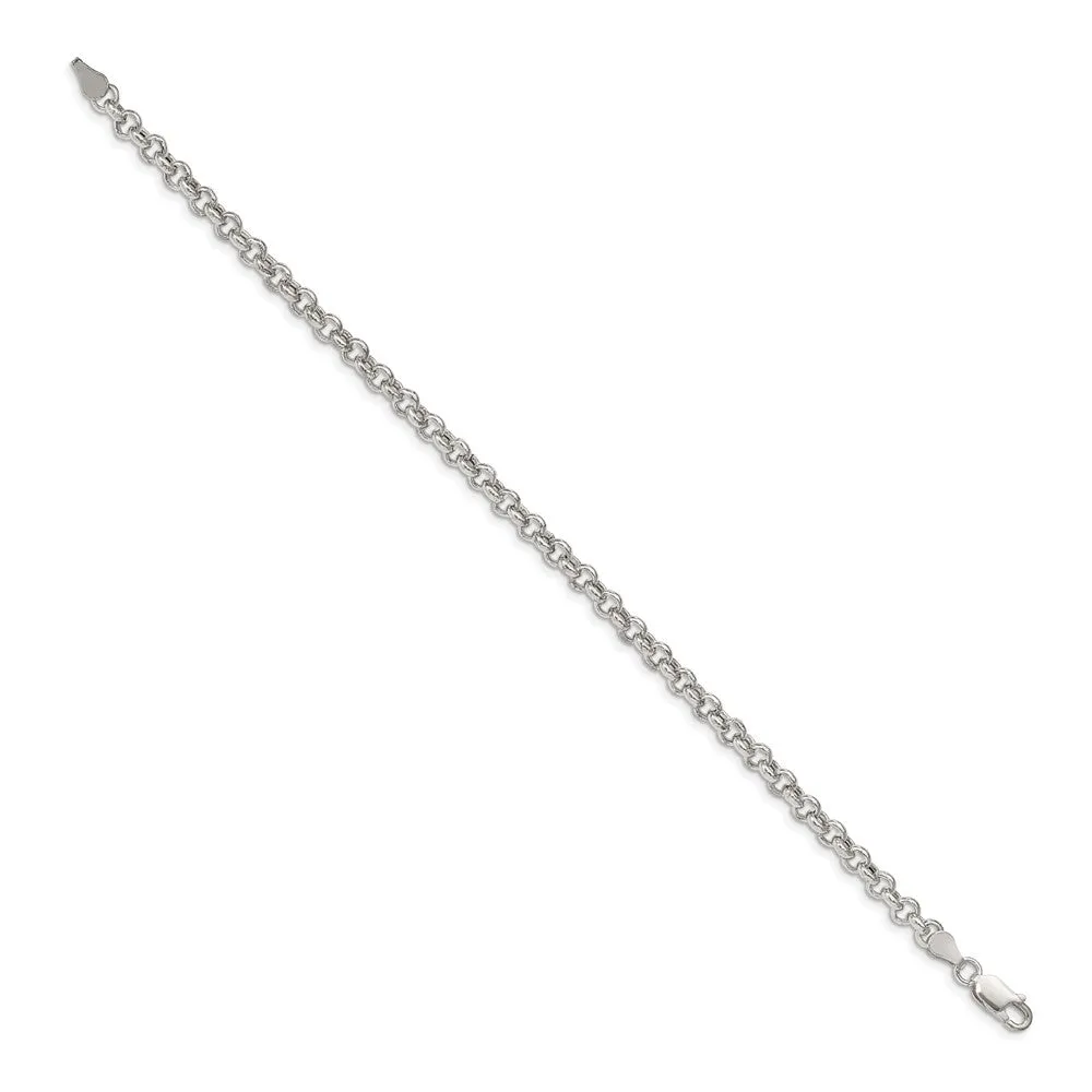 Sterling Silver 4.25mm Semi-solid Rolo Chain